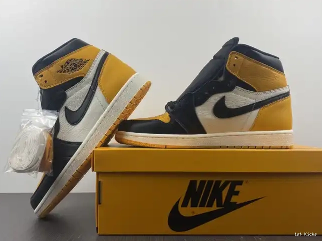 1st Kicks Jordan 555088-711 1 OG Yellow High Air Toe 0526